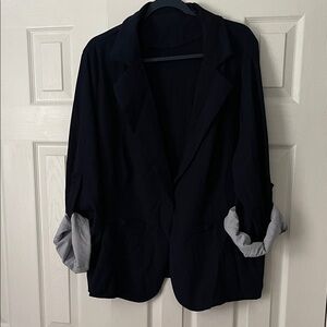 SHEIN Navy Blue Blazer with Gray Cuffs